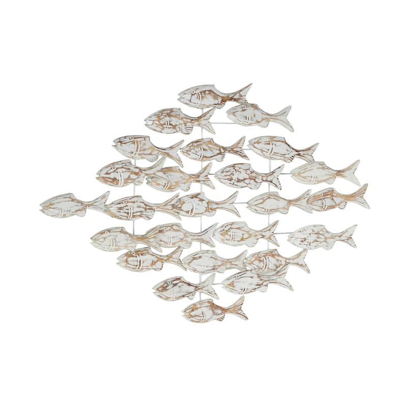 White Wood Handmade Fish Home Wall Decor