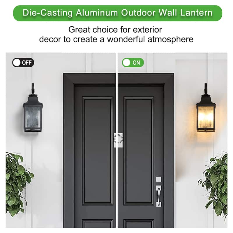 Large Outdoor Wall Lamps With Glass(2 Pack)