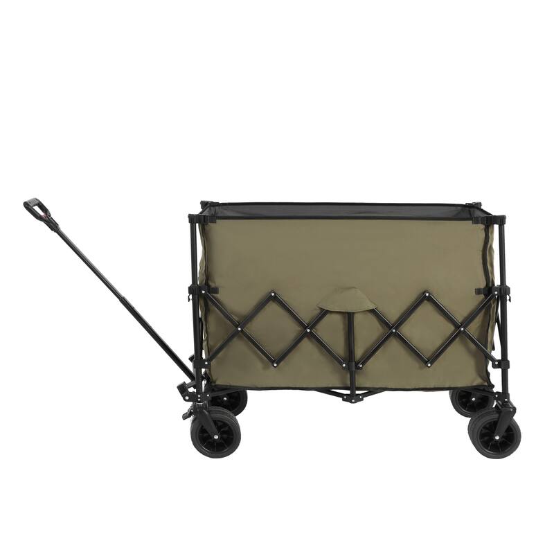 Beach Wagon with Big Wheels, Drink Holders, 300L Capacity, Foldable