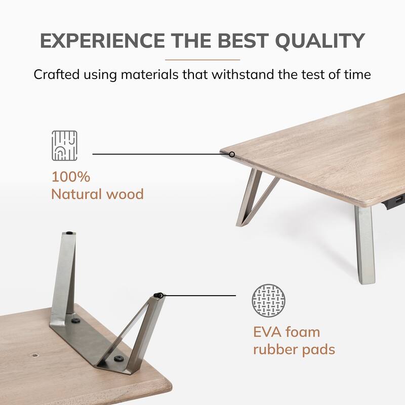 Jani Wood Monitor Stand Riser Desk - Ergonomic Design Stand, Desktop Organizer Table for Home, Office Workspace, Gaming Desk