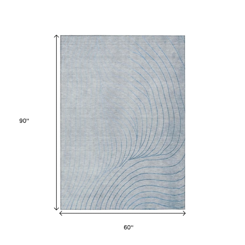 HomeRoots Abstract Transitional Rectangle Outdoor Rug