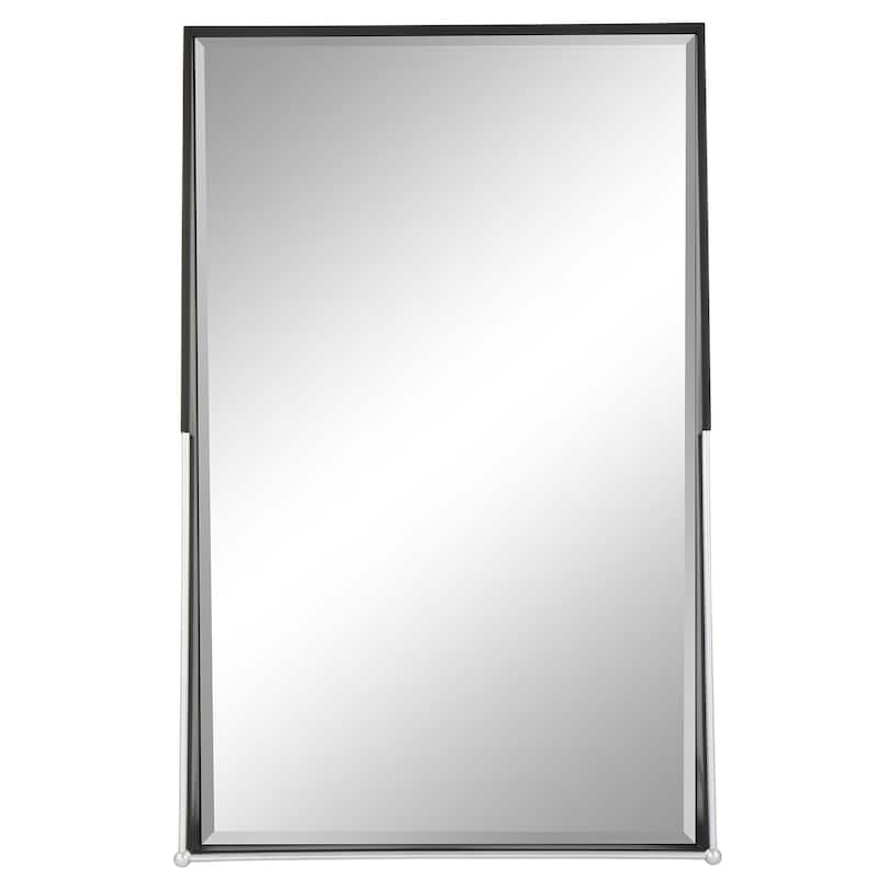 MacLuu Rectangular Industrial Metal Framed Decorative Wall Mirror - Black - 31.5" W x 19.69" H x 4.72" D