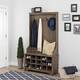 Prepac Hall Tree with Bench and Shoe Storage - 38" Wide Hall Tree with 15 Shoe Cubbies - drifted gray