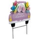 preview thumbnail 4 of 4, Back Seat Bunny Happy Easter Outdoor Garden Stake - 14" - Purple