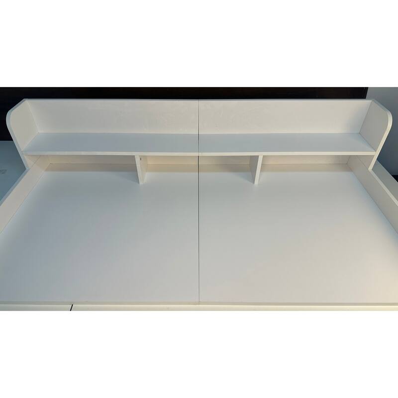 Washer Dryer Countertop, Laundry Wood Shelf Topper with Edge, 54" Width x 27.5" Depth Double Layer Organizer