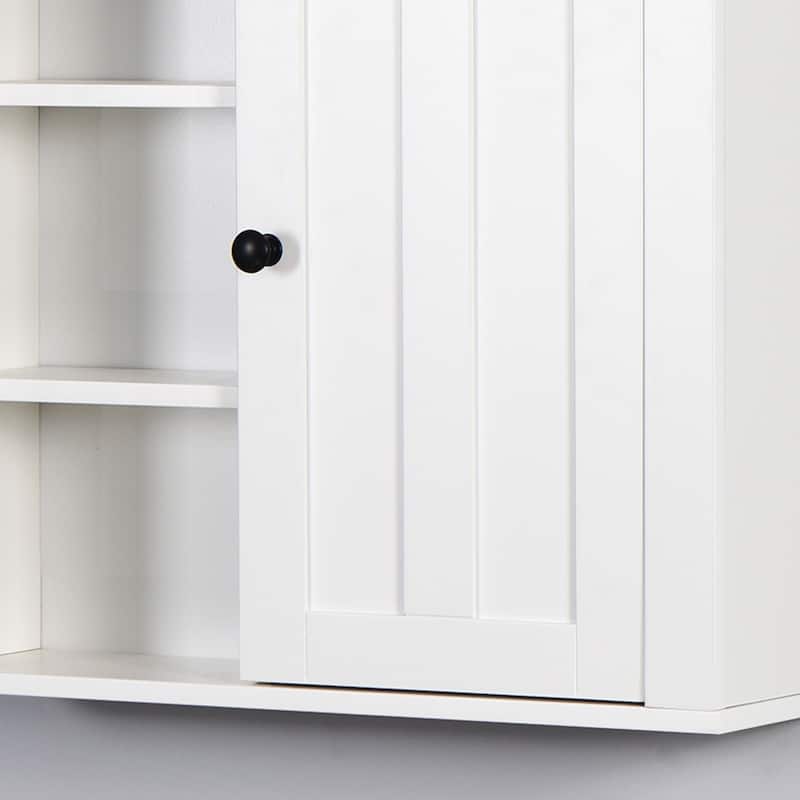 20.86 in. White Bathroom Wooden Wall Cabinet with a Door