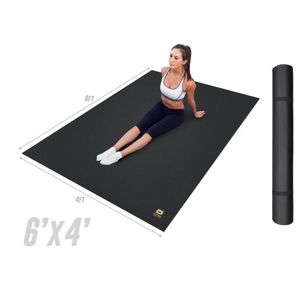 Shop Ultra Fitness Gear Extra Thick 6ftxft Exercise Mat Anti Microbial Fitness Mat For Yoga Weight Training Stretching Overstock 21488158