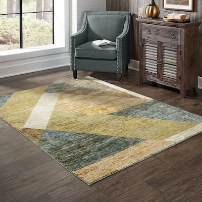 Style Haven Stephan Modern Art-deco Inspired Yellow/Gold Area Rug