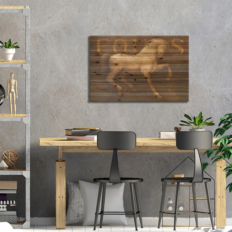 Equus Print On Wood by Albena Hristova - Multi-Color