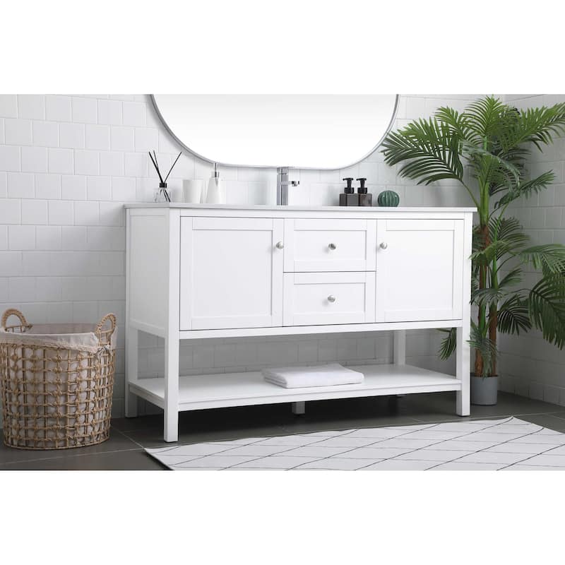 Elegant Lighting VF22254 Heath 54" Free Standing Single Basin Vanity