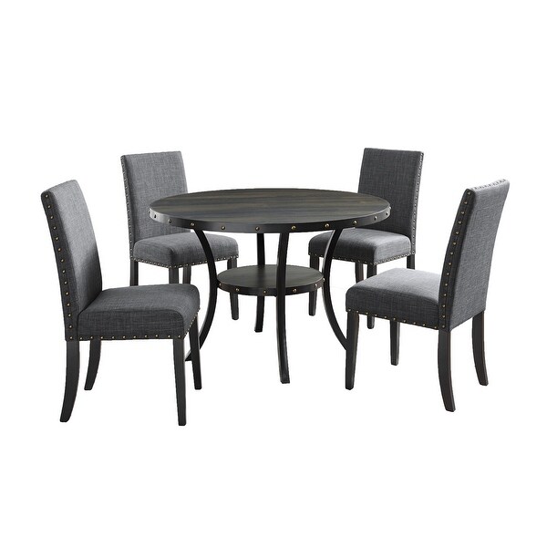 Modern Retro Round High Dining Table Set, Dining Table and Stools