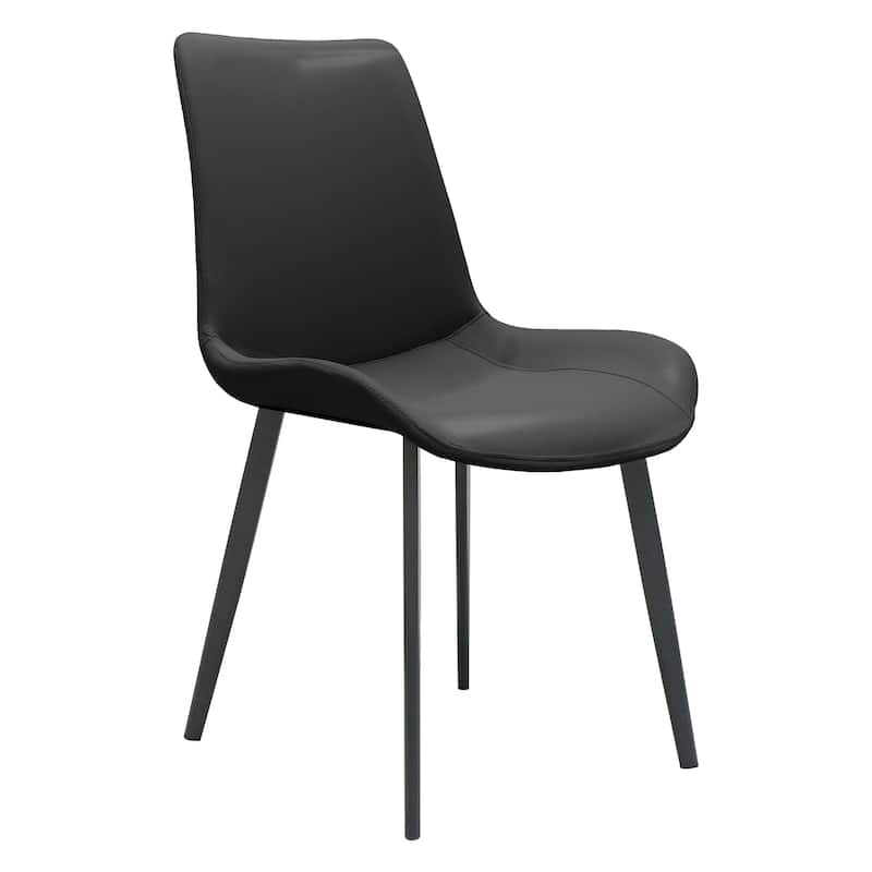 PU Leather Dining Chair with Metal Legs, Modern Upholstered Chair Set of 2 for Kitchen, Restaurant, Living, Meeting Room