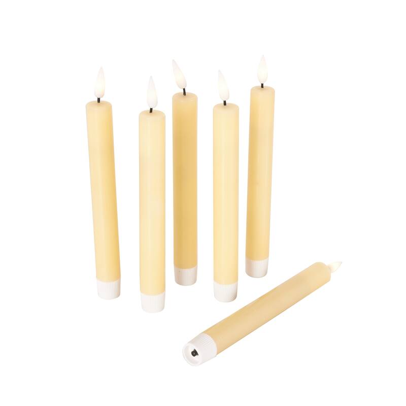 Wax Indoor Outdoor Flameless Candle with Remote Control - Set of 6 Red, Black, White, Yellow, Blue or Pink - Roche River Decor