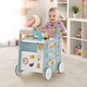 preview thumbnail 1 of 5, 6 in 1 Wooden Baby Walker w/Shape Sorter & Develop Motor Skills