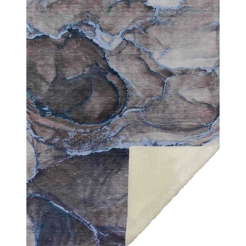 Premium Machine Washable Abstract Contemporary Sherpa Throw Blanket