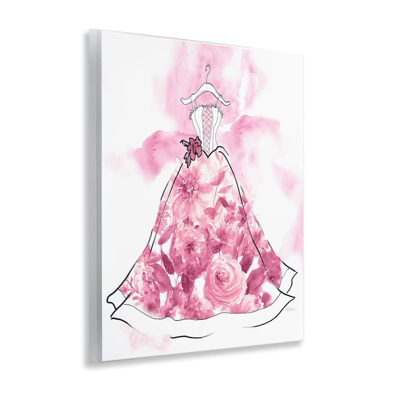 Stupell Modern Watercolor Flower Dress Wall Plaque Art Design By Carol Robinson