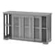 Porch & Den Jefferson Sliding Glass Door Stackable China Cabinet - Charcoal Grey
