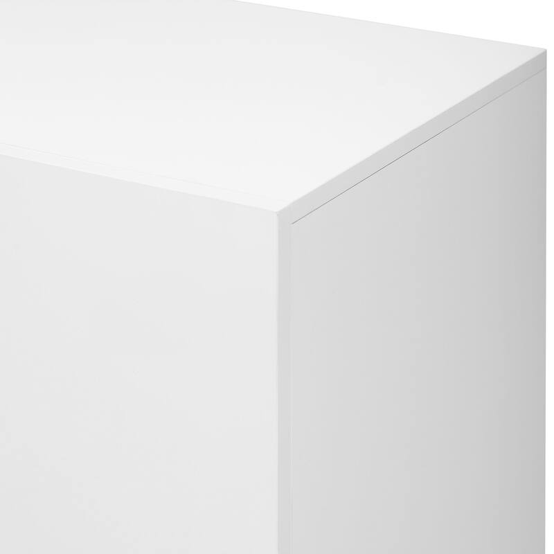 55" Sideboard Storage Cabinet with Adjustable Shelves, Glossy Finish