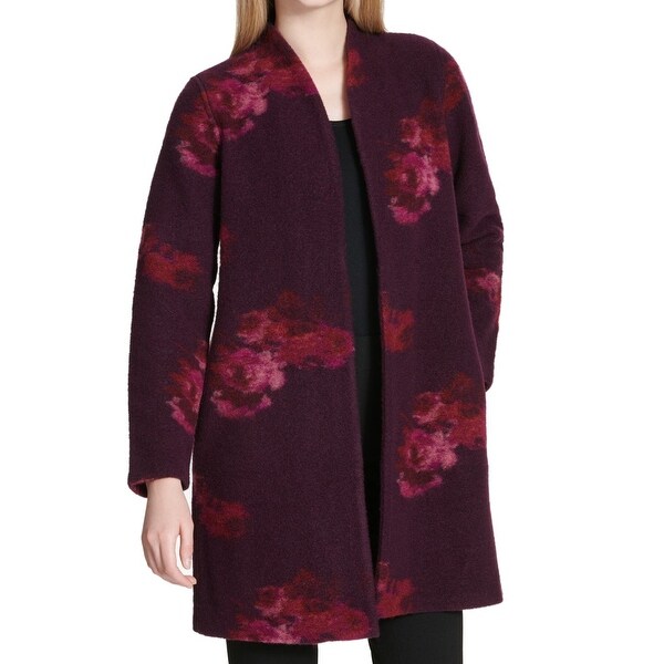 Calvin Klein Purple Womens Size Small S Open Front Cardigan Sweater