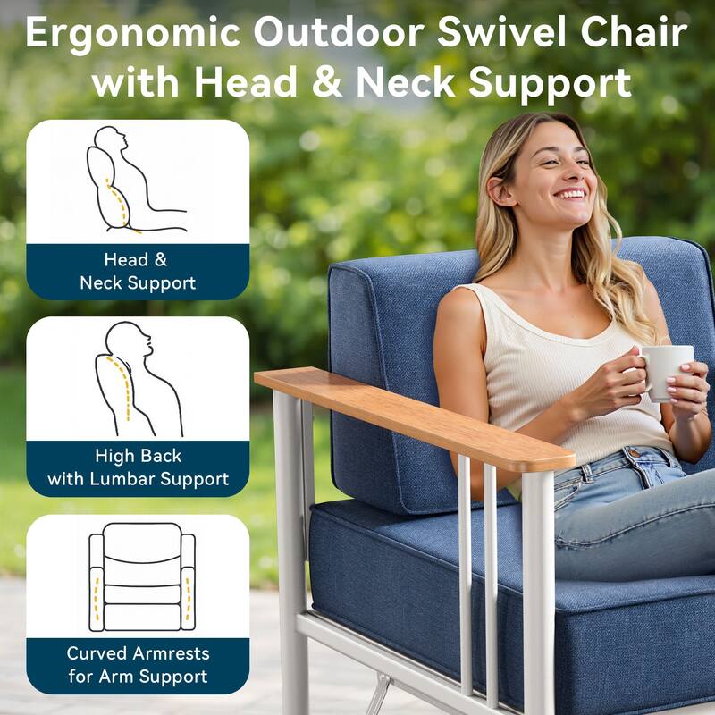 Outdoor Patio Funiture Set with Extra-Thick Seat cushion