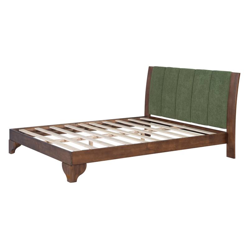 Christopher Knight Home - Mochi Premium Mid-Century Solid Pine Wood King Bed Frame with Headboard Included