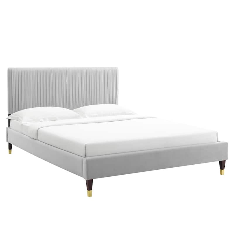 Peyton Performance Velvet Queen Platform Bed