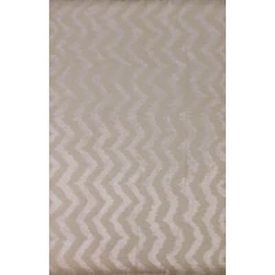 Chevron Style Nepalese Area Rug Hand-Knotted Oriental Wool Carpet - 5'11" x 9'0"