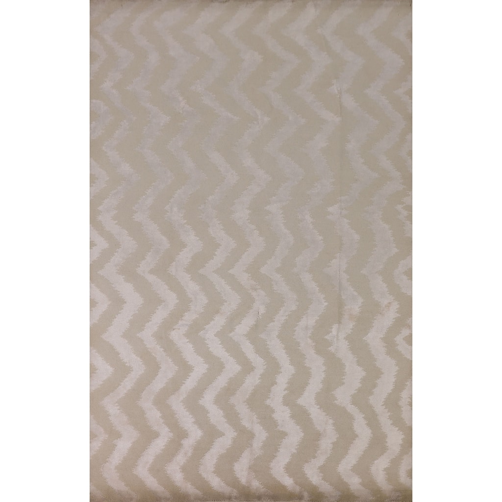 Chevron Style Nepalese Area Rug Hand-Knotted Oriental Wool Carpet - 5'11" x 9'0"