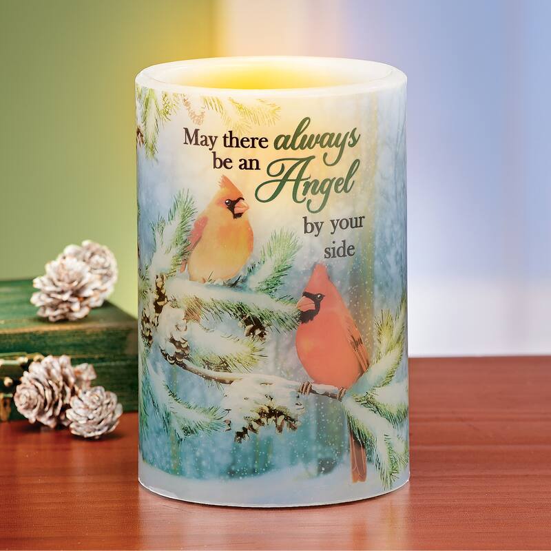 Angel By Your Side Cardinal LED Lighted Flameless Candle - 8.000 x 5.750 x 5.750 - Multi
