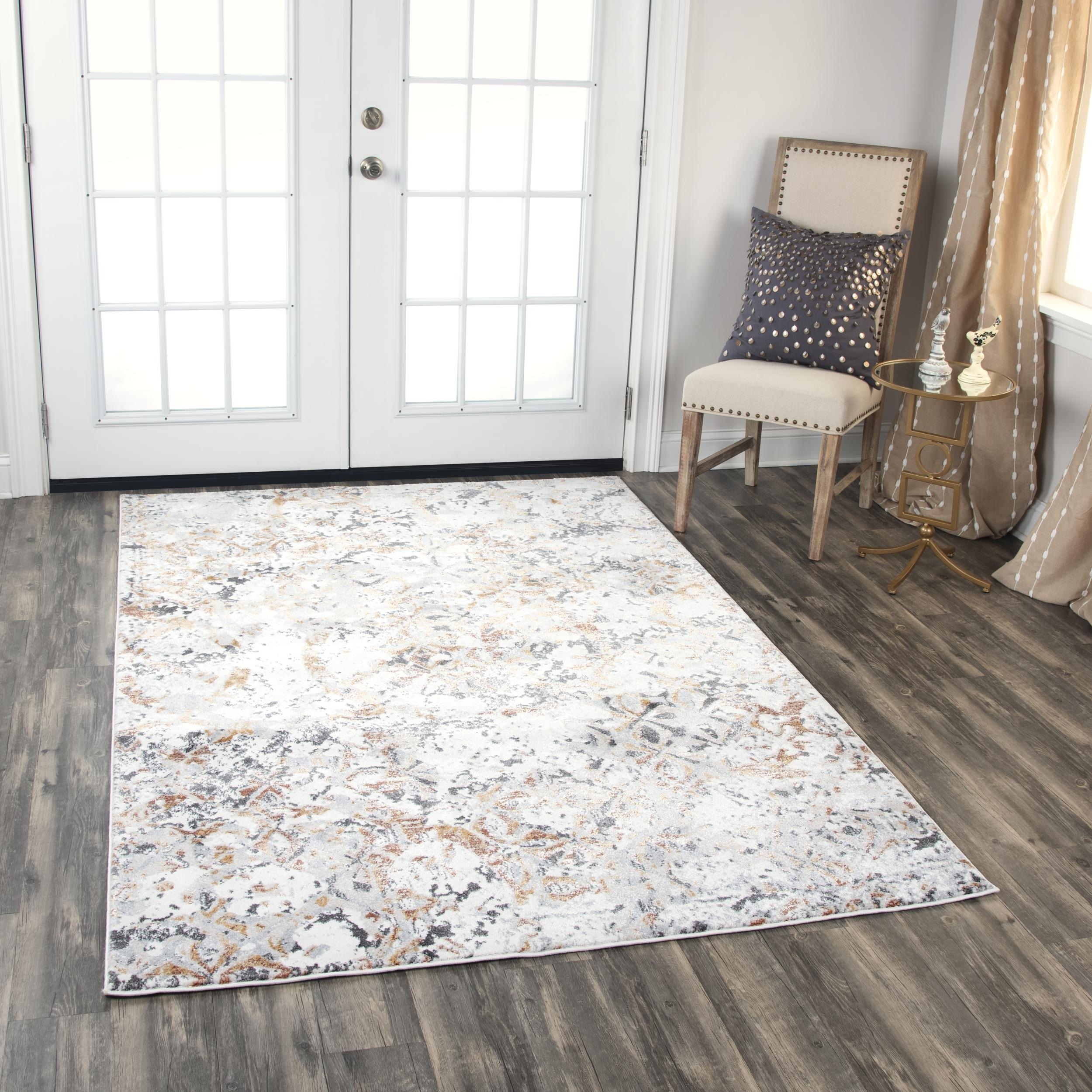 Alora Decor Lavish Orange/Rust Abstract Checkered Area Rug