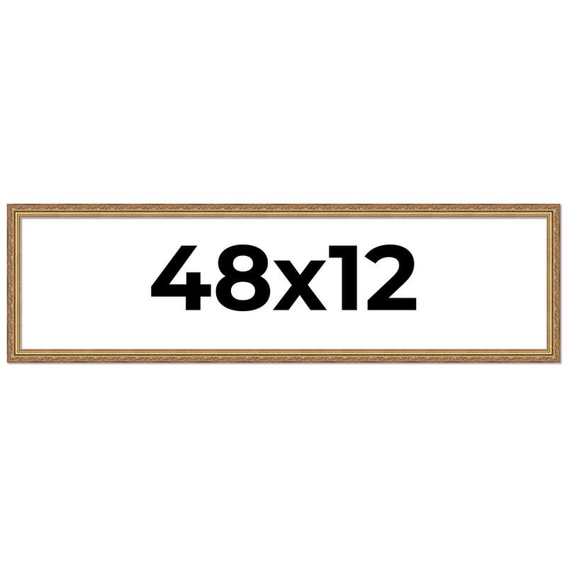 48x12 Frame Red Solid Wood Picture Frame Width 1.75 Inches | Interior Frame Depth 1 13/16 Inches