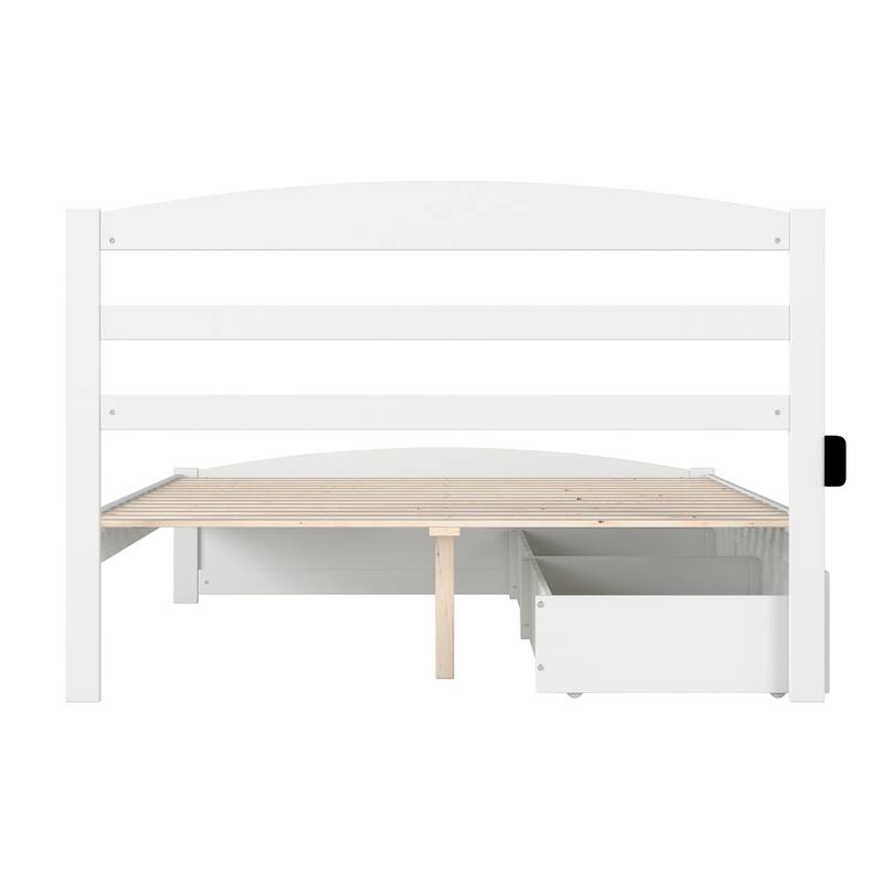 Warren Platform Bed with Footboard and 2 Storage Drawers