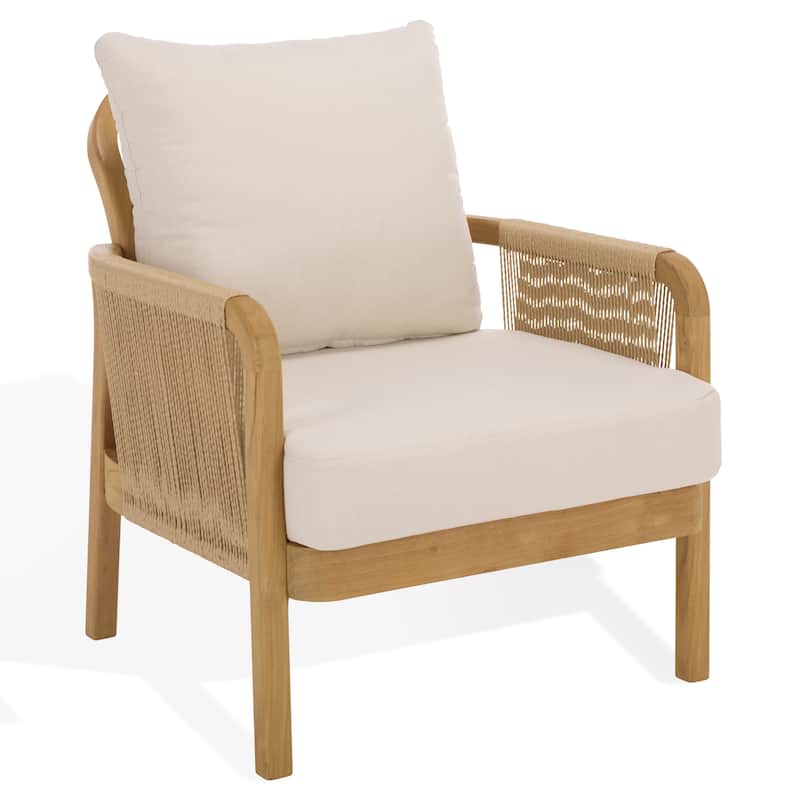 SAFAVIEH Couture Rogers Teak & Hyacinth Chair - 29"W x 34"D x 34"H