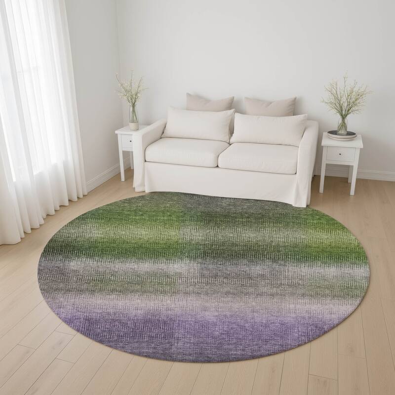 Premium Washable Super Soft Solid Ombre Mayfield Rug - Olive - 8' x 8'