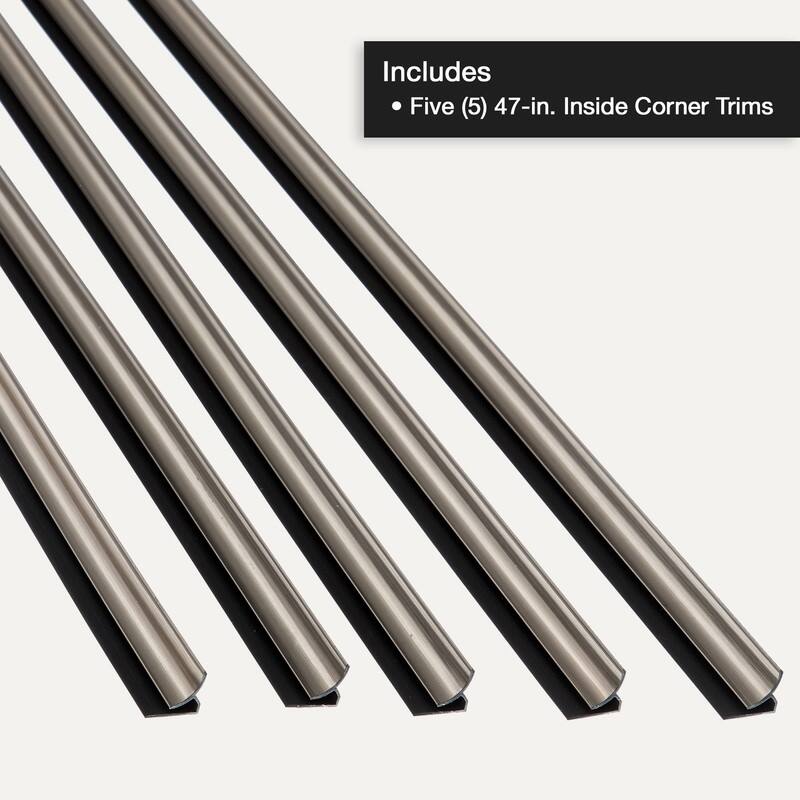 FASÄDE 47 in. Decorative Vinyl Large Profile Inside Corner Trim Oil Rubbed Bronze (5 Pack) - 5 Pack