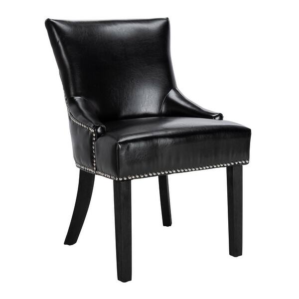 Safavieh Loire Leather Nailhead Dining Chairs Set Of 2 On Sale Overstock 6531680