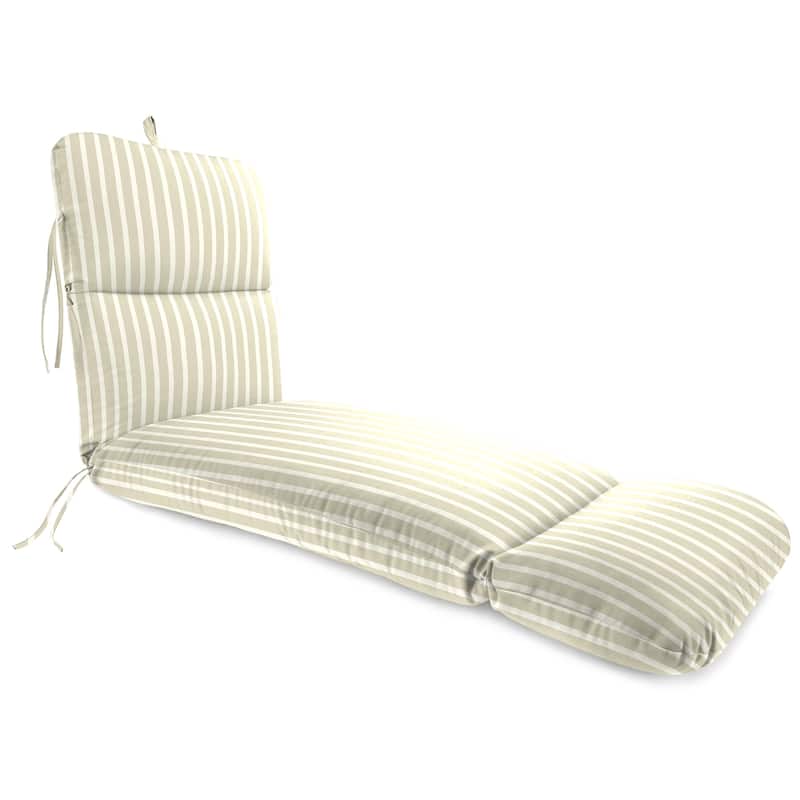 Sunbrella 74" x 22" Outdoor Chaise Lounge Cushion with Ties and Loop - 74'' L x 22'' W x 5'' H - Shore Linen