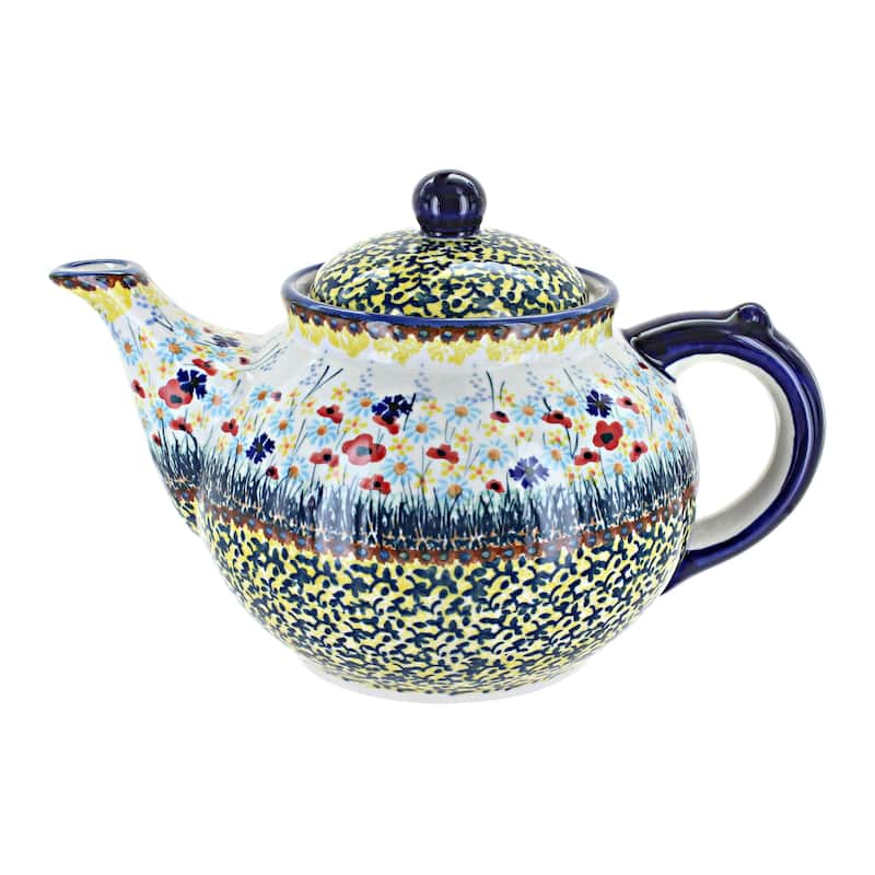 Blue Rose Polish Pottery C017 Manufaktura Teapot - Prairie Garden
