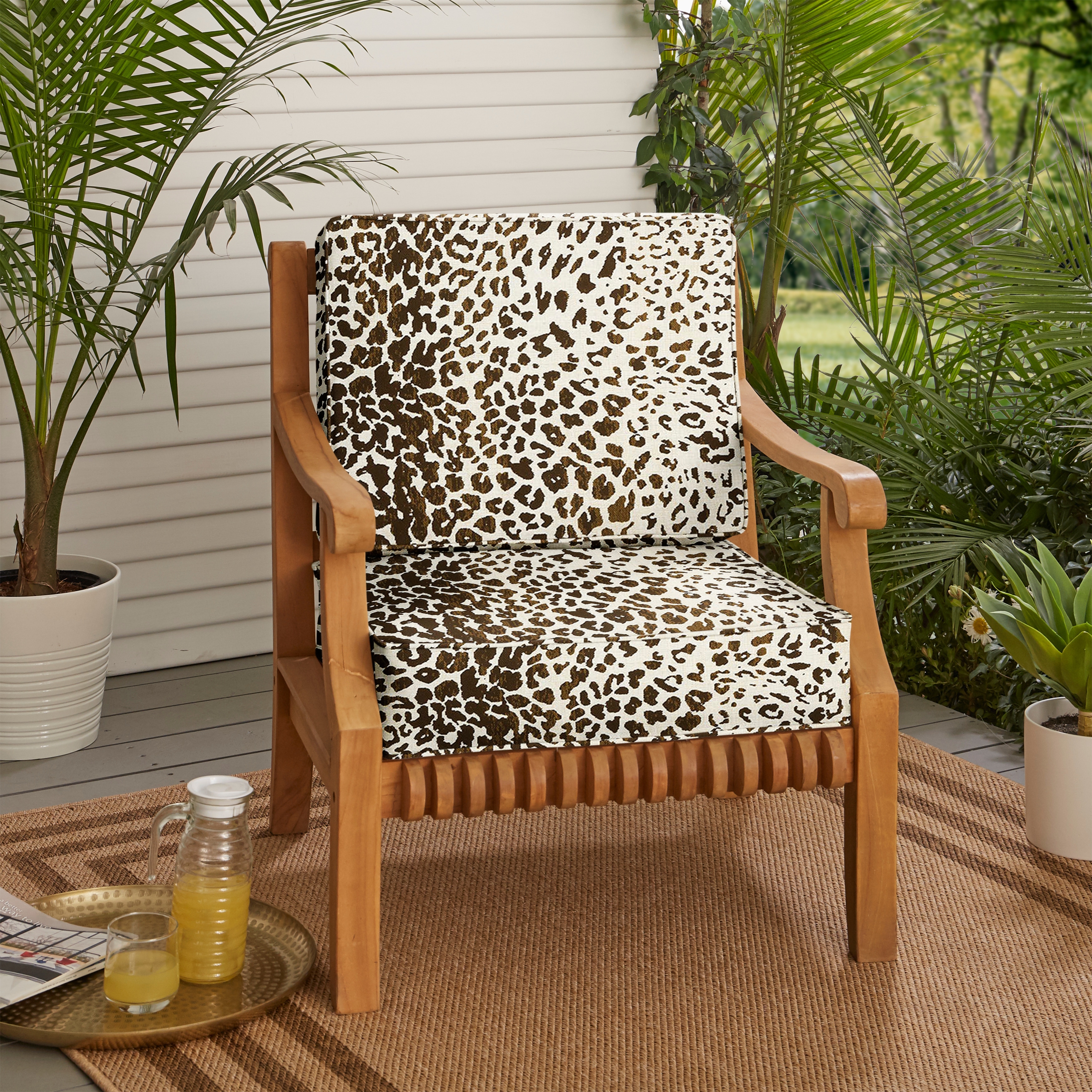 Sunbrella Indoor Outdoor Corded Chair Cushion Set 22