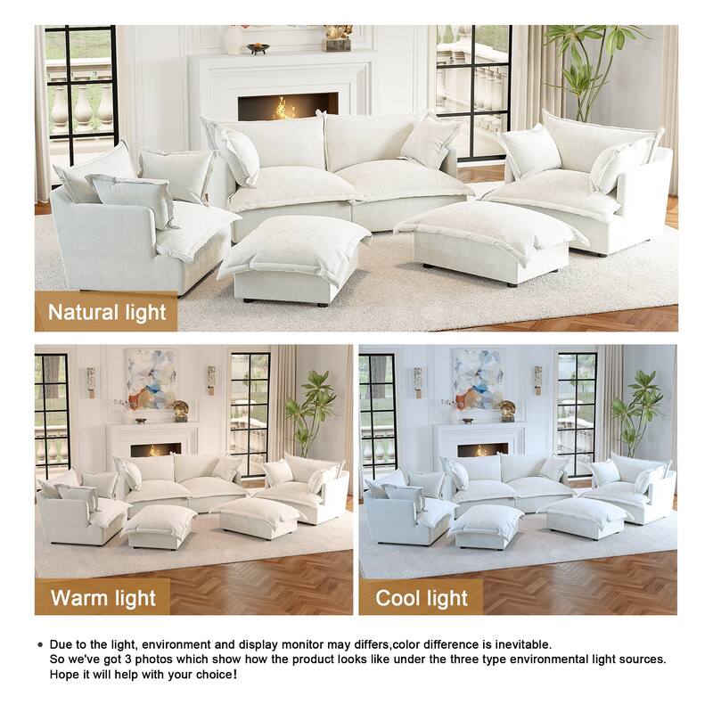 Cloud Chenille Upholstered Modular Sectional Sofa