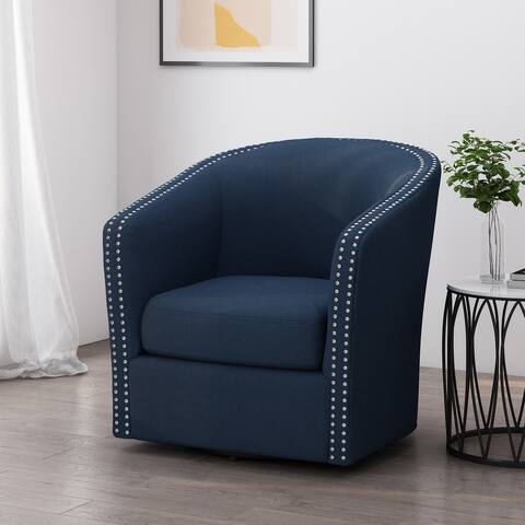 Maya Modern Fabric Swivel Chair by Christopher Knight Home - 30.25" W x 31.25" L x 31.25" H