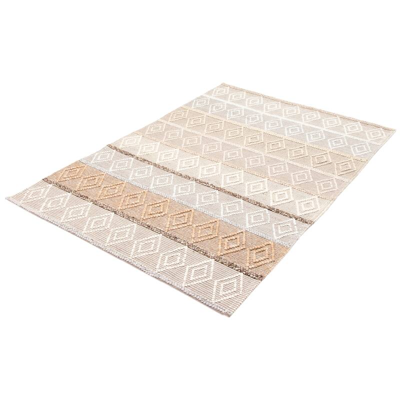 ECARPETGALLERY Braid weave Sienna Tan Wool Rug - 6'0 x 8'8