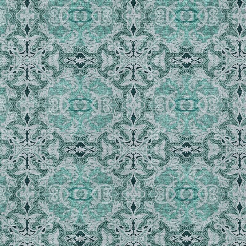 HomeRoots Medallion Transitional Rectangle Outdoor Rug