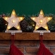 preview thumbnail 8 of 44, Glitzhome 7.5" H Christmas Silver LED Tree Star Gift Box Heavy Duty Stocking Holders Mantel Ornament