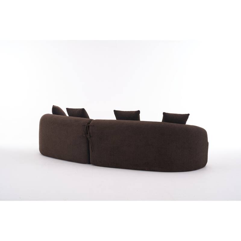 110" Foam Classic 4-Seater Sofa with 4 Pillows for Apartment