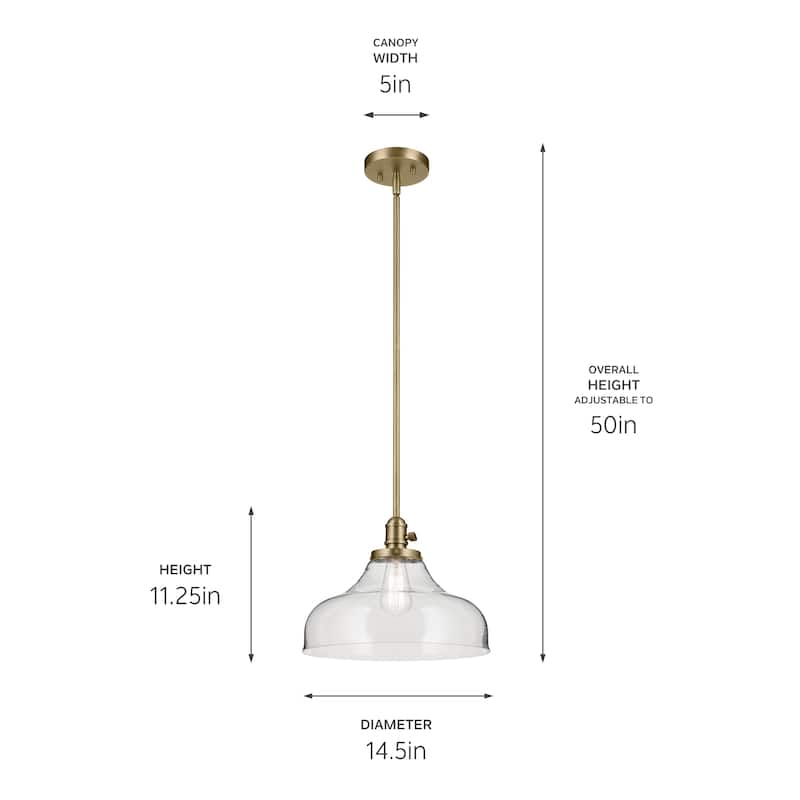 Kichler Lighting Avery 1-Light Pendant Light with Seeded Glass