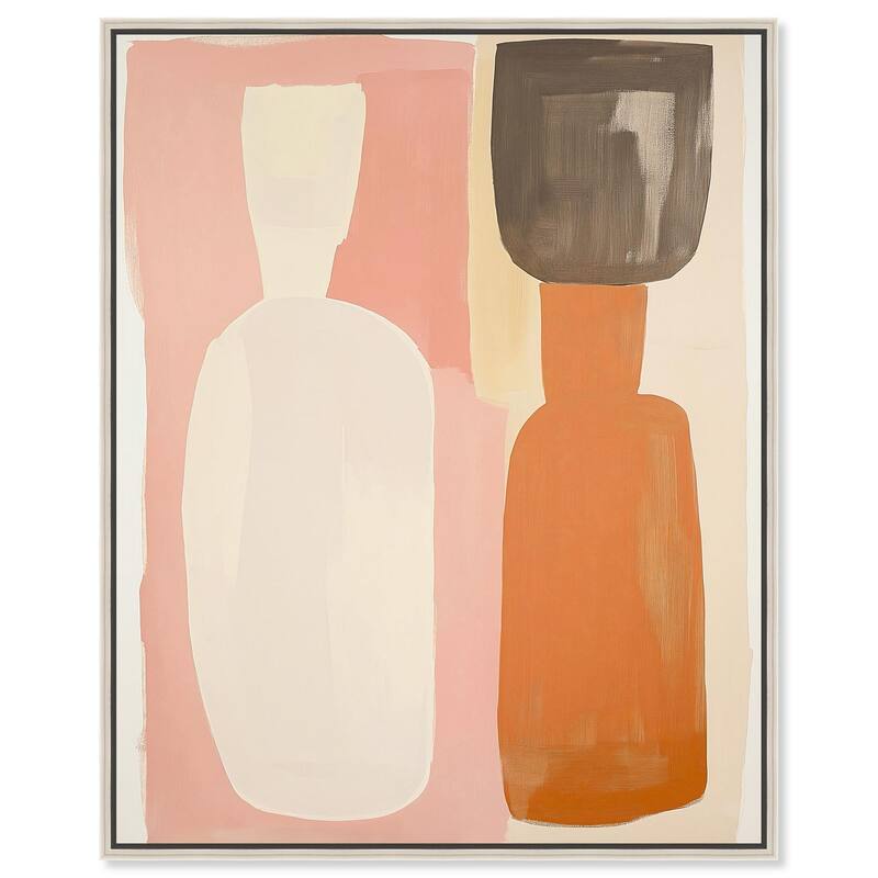 Pink Meets Clay II Canvas by Art Remedy - 16" x 20" - Silver