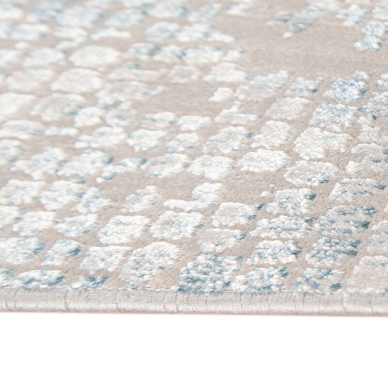 Aspen Modern Grey/Blue Abstract Viscose Area Rug