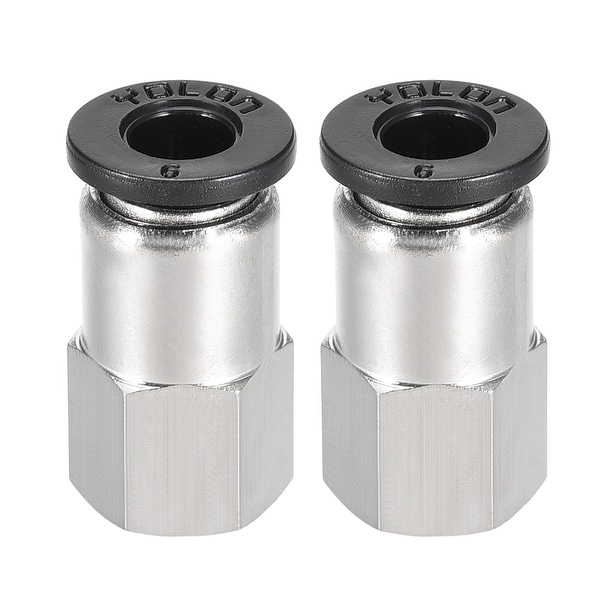 Push to Connect Tube Fitting Adapter 6mm OD x 1/8 NPT Straight Connecter 2pcs