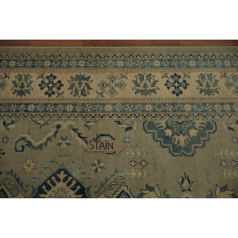 Hand Knotted Oriental 100% Wool Carpet Traditional Floral Green Ziegler Area Rug - 11' 5'' X 8' 11''